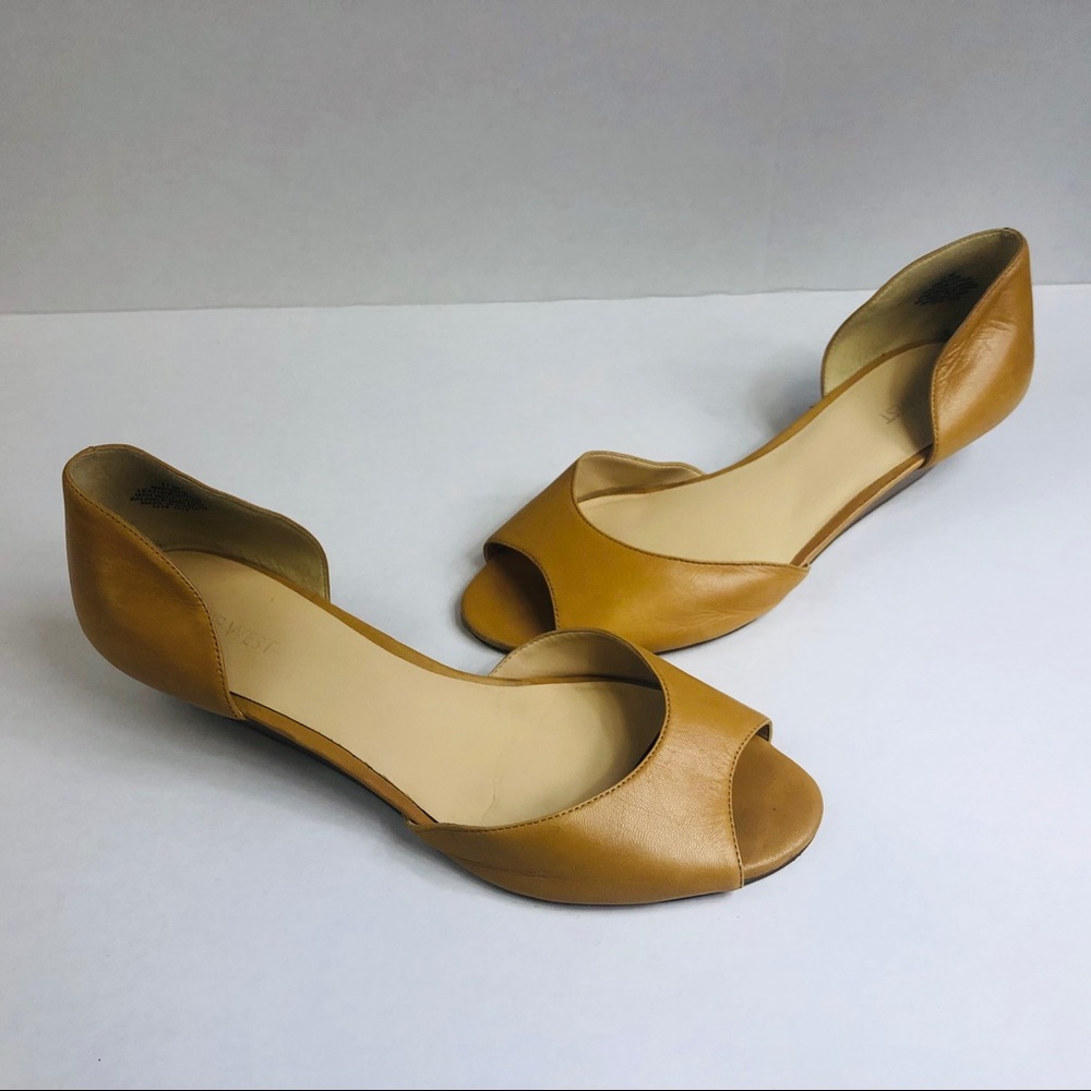 Nine West Open Toe Tan Pump